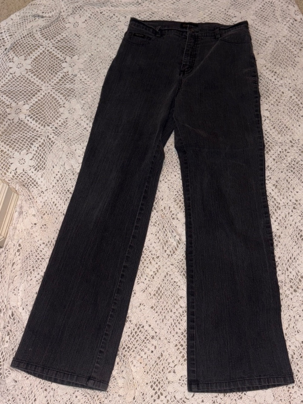 Simon Chang Women's Black Wide-Leg Jeans